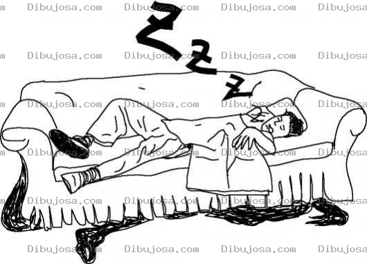 Dibujo para colorear Dibujo De Muchacho Durmiendo En El Sofa Para Pintar Y Colorear
