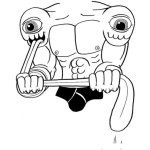 Dibujo para colorear Hombros Con Ojos Para Pintar Y Colorear