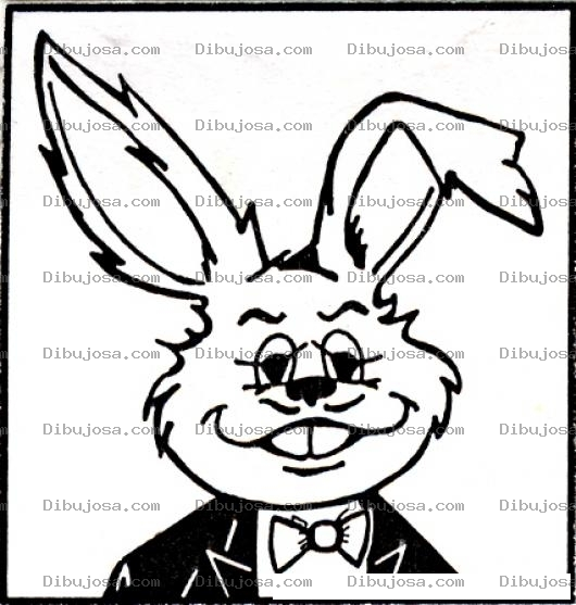 Dibujo para colorear Dibujo De Conejo Bien Vestido Con Traje Formal Y Corbatin Para Pintar Y Colorear