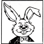 Dibujo para colorear Dibujo De Conejo Bien Vestido Con Traje Formal Y Corbatin Para Pintar Y Colorear