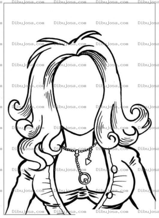 Dibujo para colorear Dibujo De Mujer Sin Cara Para Pintar Y Colorear Mujer Sin Ojos Sin Nariz Y Sin Boca