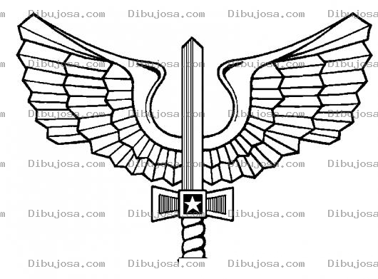 Dibujo para colorear Espada Con Alas Para Pintar Y Colorear