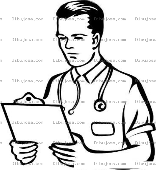 Dibujo para colorear Dibujo De Medico Residente Leyendo El Reporte De Un Paciente Para Pintar Y Colorear