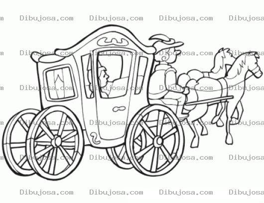Dibujo para colorear Carroza Tirada A Caballos Dibujo De La Carroza De Cenicienta Para Pintar Y Colorear