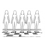Dibujo para colorear Dibujo De 5 Mujeres Sin Ropa Para Pintar Y Colorear