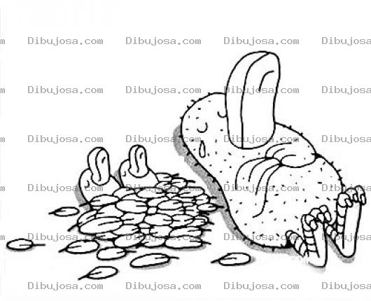 Dibujo para colorear El Amor De Madre Dibujo De Una Mama Pajarita Protegiendo A Sus Hijos Del Frio Con Sus Propias Plumas Para Pintar Y Colorear