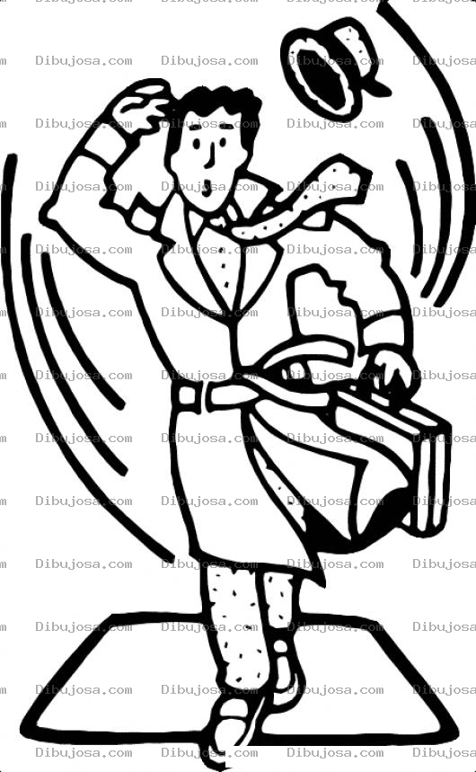 Dibujo para colorear Ventarron Dibujo De Sombrero Volado Por El Viento Para Pintar Y Colorear Vendedor Perdiendo Su Sombrero
