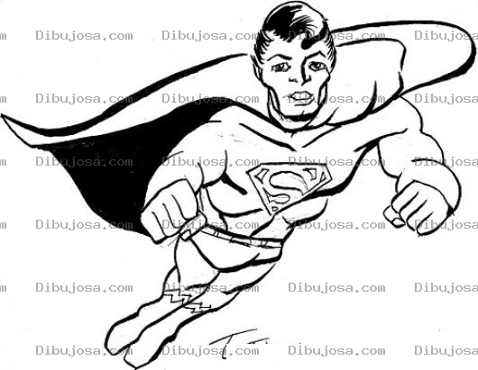 Dibujo para colorear Dibujo De Superman Volando Para Pintar Y Colorear