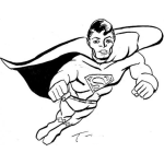 Dibujo para colorear Dibujo De Superman Volando Para Pintar Y Colorear