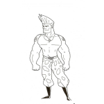 Dibujo para colorear Dibujo De Guile De Street Fighter Para Pintar Y Colorear