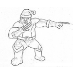 Dibujo para colorear Dibujo De Wolverein Vestido De Santaclau Para Pintar Y Colorear A Wolveraine En Navidad