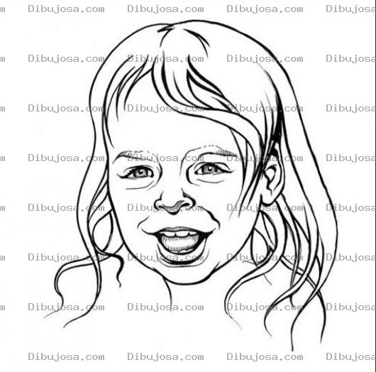 Dibujo para colorear Dibujo De Nina Feliz Para Pintar Y Colorear