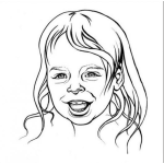 Dibujo para colorear Dibujo De Nina Feliz Para Pintar Y Colorear