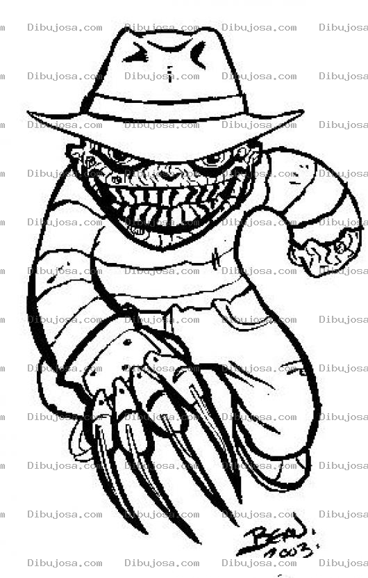 Dibujo para colorear Dibujo De Fredy Cruger Para Pintar Y Colorear A Freddie Crugger De Viernes 13