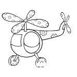 Dibujo para colorear Helicoptero De Mujer Para Pintar Y Colorear Dibujo De Un Helicoptero Femenino De Rosado Con Motas Y Flores