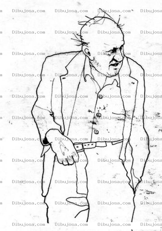 Dibujo para colorear Calvicie Dibujo De Viejito Con Poco Pelo Botando Pelo Para Pintar Y Colorear