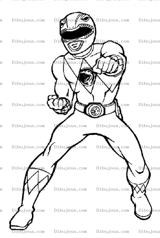 Dibujo para colorear Power Ranger Rojo Para Pintar Y Colorear