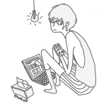 Dibujo para colorear Dibujo De Emo Con Laptop Y Celular Para Pintar Y Colorear