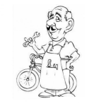 Dibujo para colorear Mecanico De Bicicletas Para Pintar Y Colorear