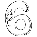 Dibujo para colorear Numeroseis Dibujo Del Numero Seis Para Pintar Y Colorear Al Numero6 Numero 6