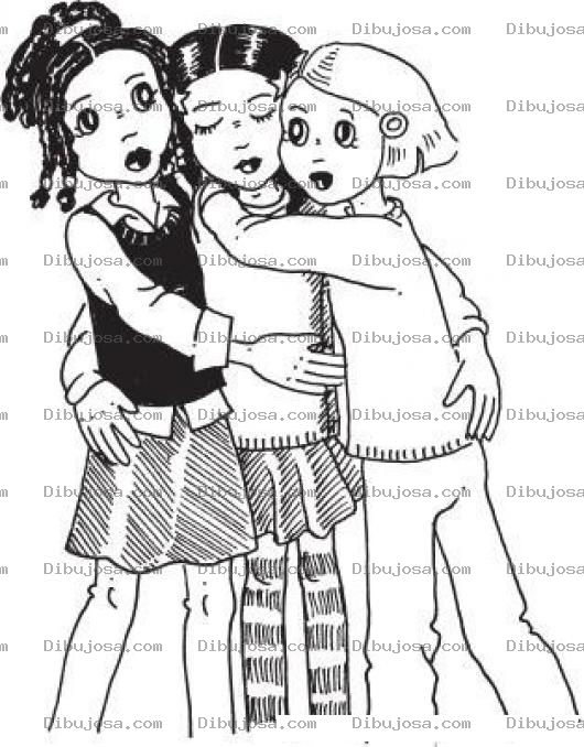 Dibujo para colorear Dibujo De Amigas Inseparables Para Pintar Y Colorear