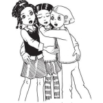 Dibujo para colorear Dibujo De Amigas Inseparables Para Pintar Y Colorear