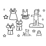 Dibujo para colorear Dibujo De Munequita Con Ropa Recortable Y Un Gatito Para Recortar Ropita Pintar Y Colorear