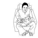 Dibujo para colorear Dibujo De Papa Chineando A Su Bebe Para Pintar Y Colorear