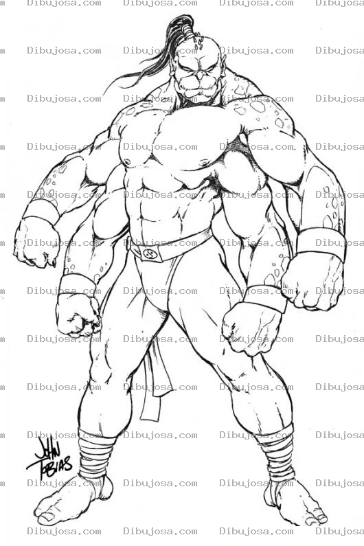 Dibujo para colorear Dibujo De Goro Peleador De Cuatro Brazos De Mortal Combat Para Pintar Y Colorear Goromortalkombat