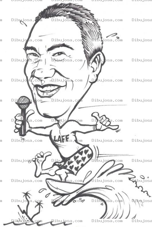 Dibujo para colorear Dibujo De Surfista Surfeando Con Microfono Para Pintar Y Colorear