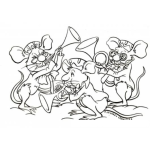 Dibujo para colorear Ratones En Fiesta Tocando Trompetas Para Pintar Y Colorear