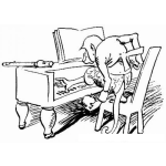 Dibujo para colorear Mono Pianista Dibujo De Mico Tocando El Piano Para Pintar Y Colorear