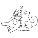 Dibujo para colorear Dibujo De Gato Meloso Para Pintar Y Colorear