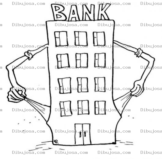 Dibujo para colorear Quiebra De Banco Dibujo De Banco Quebrado Y Sin Dinero De Sus Ahorrantes Para Pintar Y Colorear A Bancafe Y Banco Metropolitano