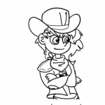 Dibujo para colorear Dibujo E Chica Vaquera Para Pintar Y Coloerar Vaquerita De Brazos Cruzados