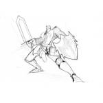Dibujo para colorear Dibujo De Batman Con Espada Y Escudo Para Pintar Y Colorear