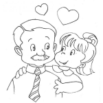Dibujo para colorear Diadelpadre 17 De Junio Dibujo De Hija Dandole Un Abrazo De Feliz Dia Del Padre A Su Papa Para Pintar Y Colorear