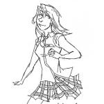 Dibujo para colorear Dibujo De Colegiala En Minifalda Para Pintar Y Colorear