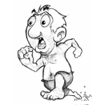 Dibujo para colorear Dibujo De Hombre Corriendo Solo Con Pantaloneta Sin Camisa Y Sin Zapatos Para Pintar Y Colorear