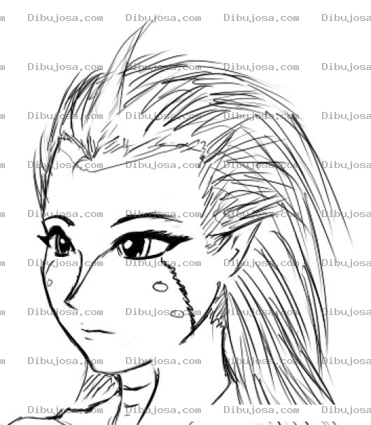 Dibujo para colorear Chica De Avatar Para Pintar Y Colorear Rostro Azul Y Ojos Amarillos
