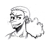 Dibujo para colorear Hombre Con Cara De Mujer Con Barbita Pelo Largo Y Nariz De Pinocho Para Pintar Y Colorear