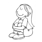Dibujo para colorear Dibujo De Nina Sentada En El Piso Para Pintar Y Colorear Sentada En El Suelo