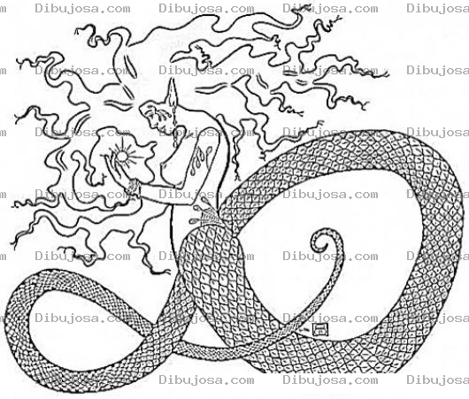 Dibujo para colorear Dibujo De Medusa De La Mitologia Griega Para Pintar Y Colorear