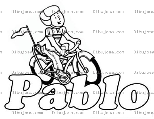 Dibujo para colorear Pablopablo Dibujo De Pablo En Bicicleta Para Pintar Y Colorear A Pablito Echando Un Su Colaso En Cicle