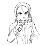 Dibujo para colorear Dibujo De Chica Acusadora Senalando Con El Dedo Para Pintar Y Colorear