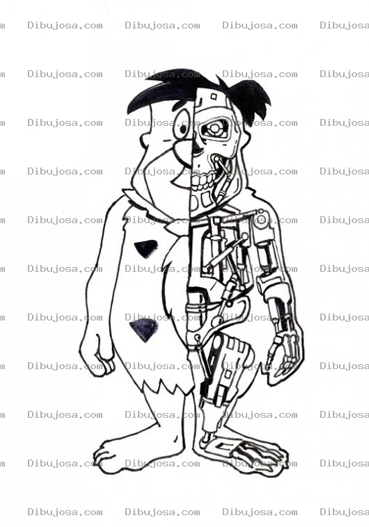 Dibujo para colorear Pedrocop Dibujo De Pedro Picapiedra Con Traje De Robocop Para Pintar Y Colorear A Pedrinator Pedro Como Terminator