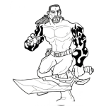 Dibujo para colorear ,usculoso Tatuado Para Pintar Y Colorear