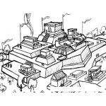 Dibujo para colorear Ruinas Mayas Dibujo De Ciudad Maya Para Pintar Y Colorear Ciudad Azteca