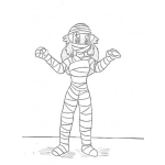 Dibujo para colorear Chica Momia Dibujo De Momia Mujer Para Pintar Y Colorear