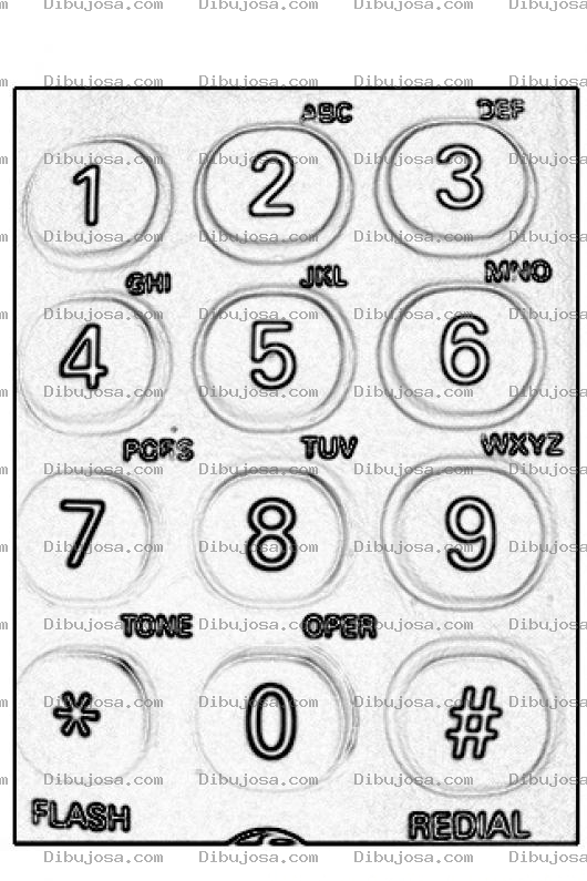 Dibujo para colorear Colorear Los Numeros Del Telefono Teclado De Telefono Digital